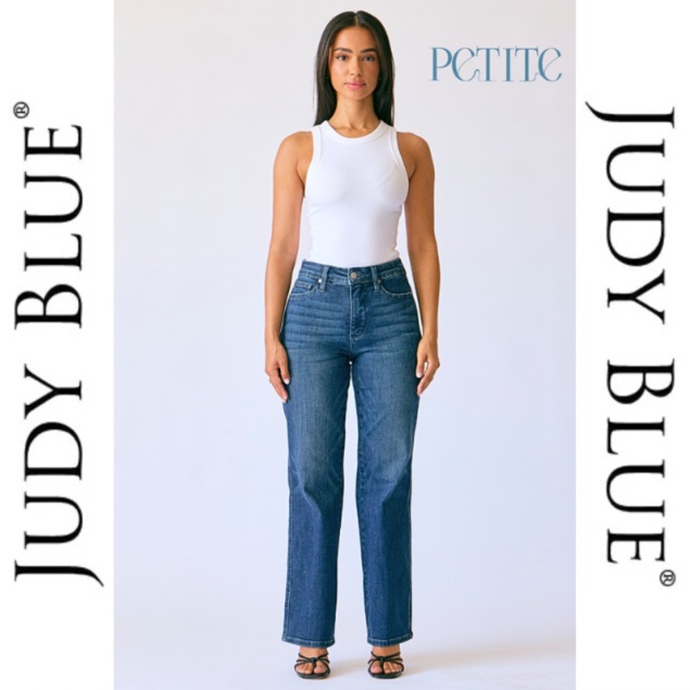 JUDY BLUE | Mid-Rise Petite Straight Tummy Control Classic Jeans - Style #88861